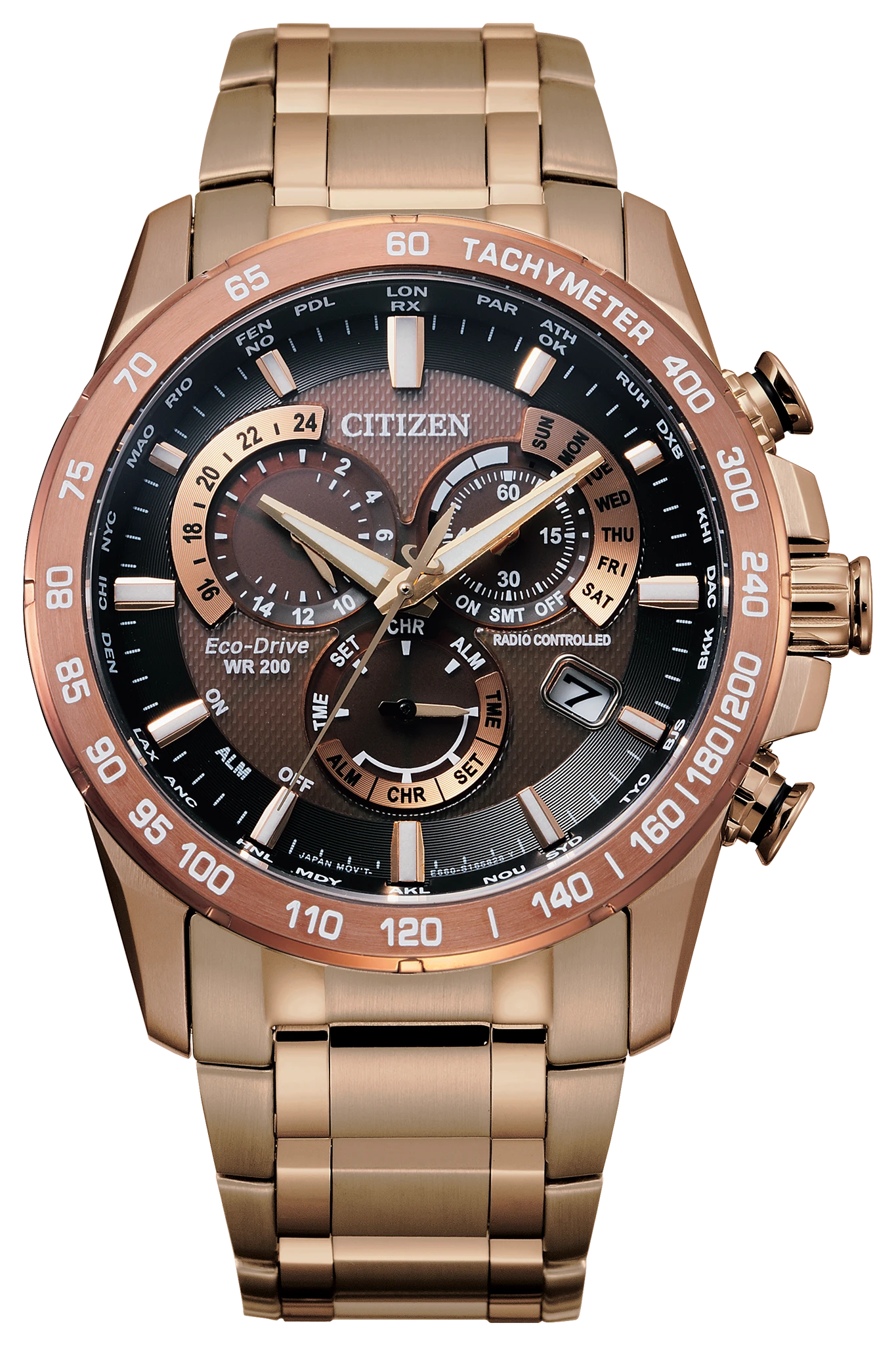 Perpetual Chrono A-T Brown Dial Stainless Steel Bracelet CB5896